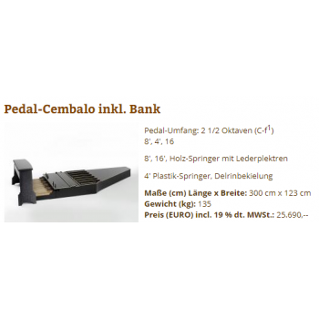 ĐÀN  zweimanualig Pedal - Cembalo inkl.Bank